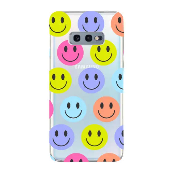 Capinha para Samsung S10e Anti Impacto Personalizada - Smiles coloridos com fundo transparente