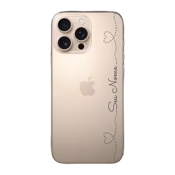 Capinha para iPhone 16 Pro Max Anti Impacto Personalizada - Com Nome na lateral - Fundo transparente