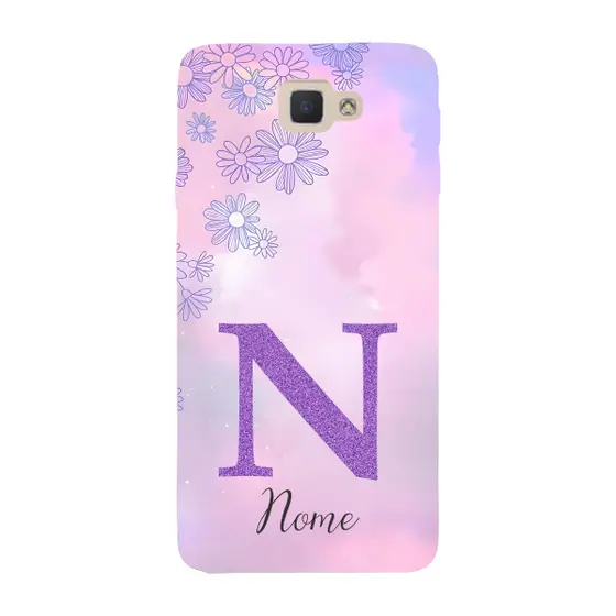Capinha para Samsung J7 Prime 2 Anti Impacto Personalizada - Delicate Flowers Lilás com nome