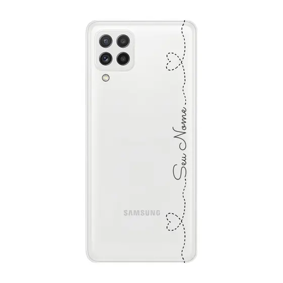Capinha para Samsung A22 4G Anti Impacto Personalizada - Nome na lateral e fundo transparente