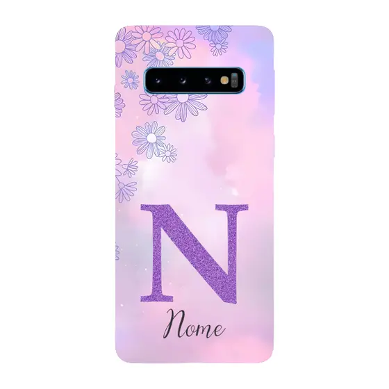Capinha para Samsung S10 Anti Impacto Personalizada - Delicate Flowers Lilás com nome