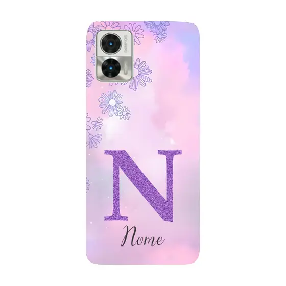 Capinha para Moto Edge 30 Neo Anti Impacto Personalizada - Delicate Flowers Lilás com nome