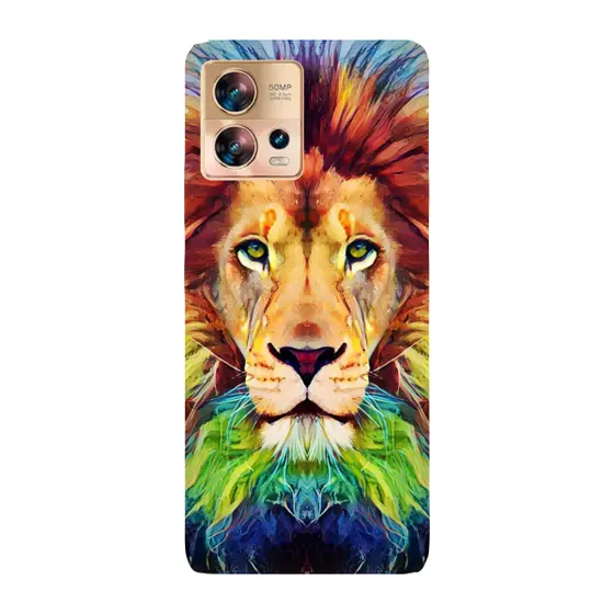 Capinha para Moto Edge 30 Fusion Anti Impacto Personalizada - Leão Aquarela