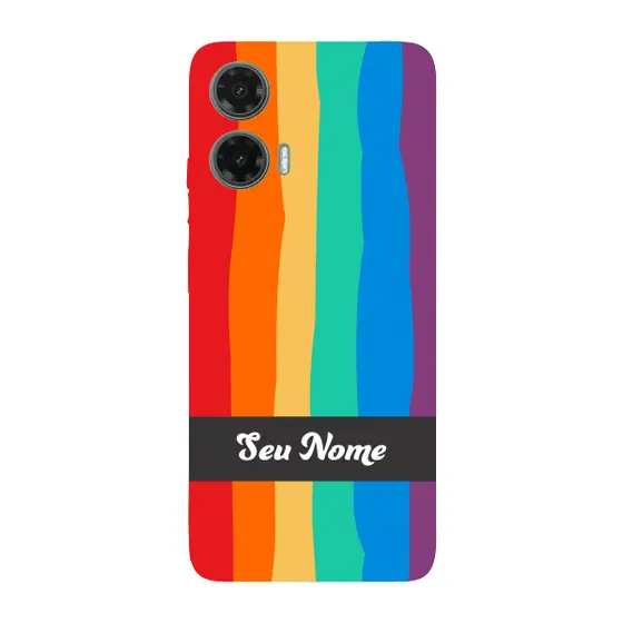 Capinha para Moto G35 Anti Impacto Personalizada - Arco Íris Colorido LGBT LGBTQIA+ com nome