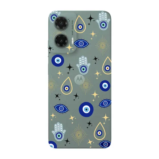 Capinha para Moto G35 Anti Impacto Personalizada - Olho Grego com funto transparente