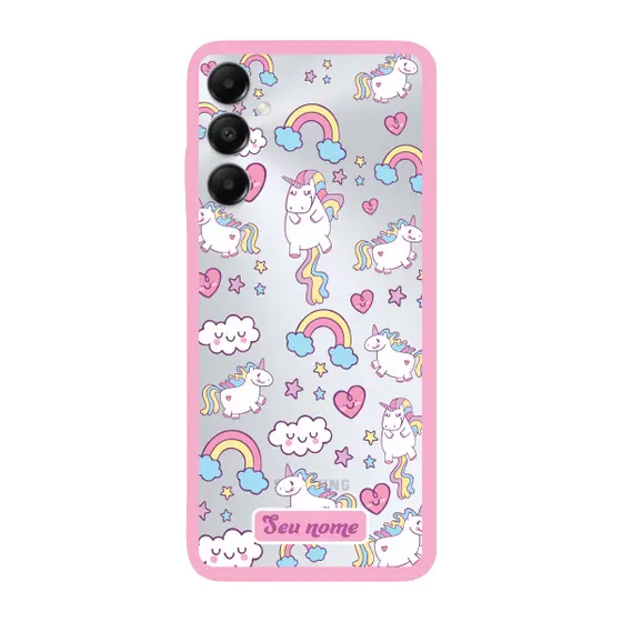 Capinha para Samsung A05s Anti Impacto Personalizada - Unicórnio com nome e fundo transparente