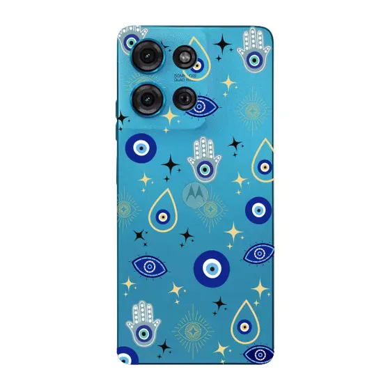 Capinha para Moto G75 Anti Impacto Personalizada - Olho Grego com funto transparente