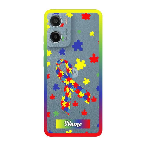 Capinha para Moto G05 Anti Impacto Personalizada - Autismo - Autista - com nome e fundo transparente