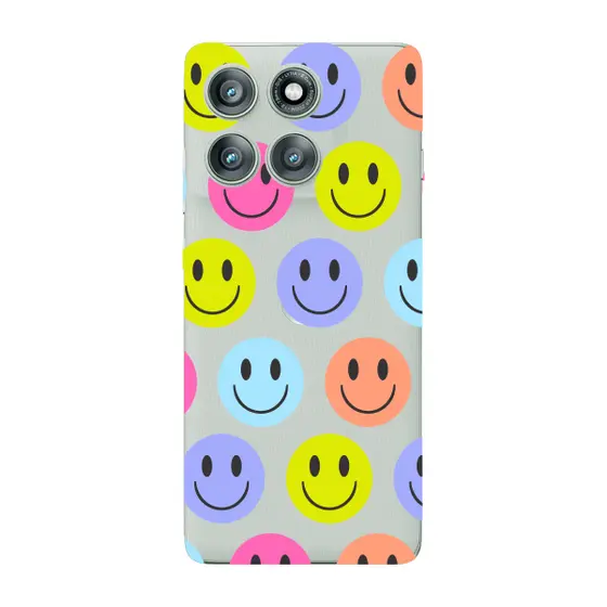 Capinha para Moto Edge 60 Fusion Anti Impacto Personalizada - Smiles coloridos com fundo Transparente