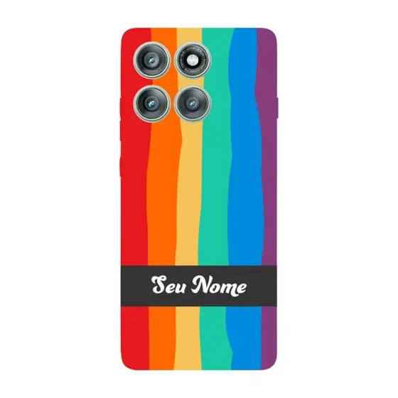Capinha para Moto Edge 60 Fusion Anti Impacto Personalizada - Arco Íris Colorido LGBT LGBTQIA+ com nome