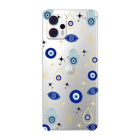 Capinha para Moto G23 Anti Impacto Personalizada - Olho Grego com funto transparente
