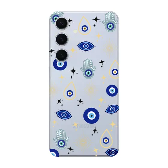 Capinha para Samsung S24 FE Anti Impacto Personalizada - Olho Grego com funto transparente