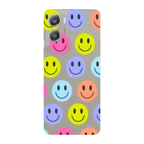 Capinha para Moto G06 Anti Impacto Personalizada - Smiles coloridos com fundo Transparente