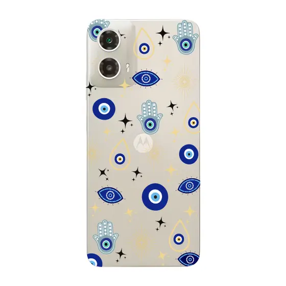 Capinha para Moto G34 Anti Impacto Personalizada - Olho Grego com funto transparente