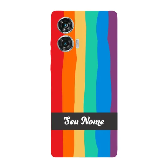 Capinha para Moto Edge 50 Fusion Anti Impacto Personalizada - Arco Íris Colorido LGBT LGBTQIA+ com nome