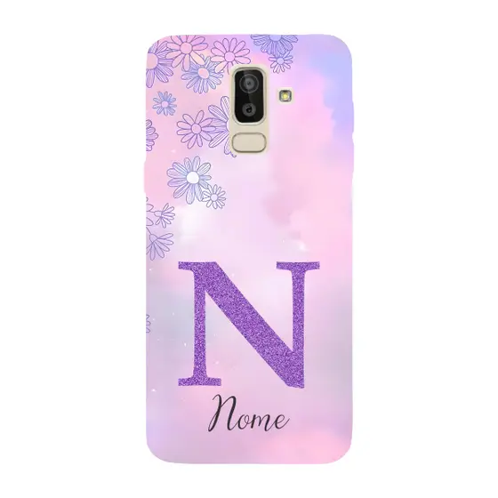 Capinha para Samsung J8 Anti Impacto Personalizada - Delicate Flowers Lilás com nome