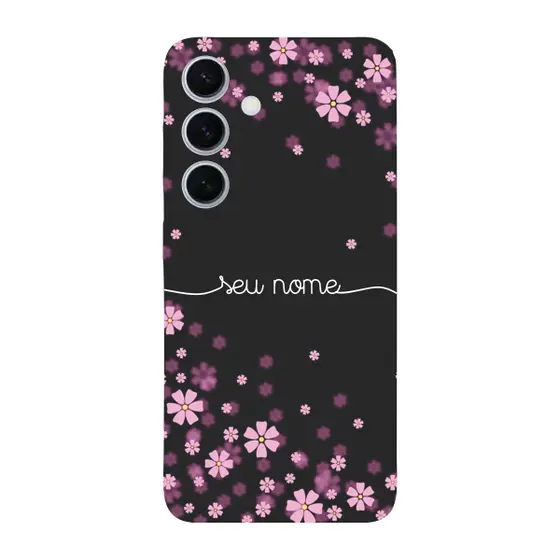 Capinha para Samsung S24 FE Anti Impacto Personalizada - Flores Lilás com nome