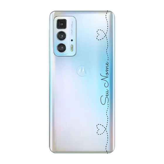 Capinha para Moto Edge 20 Pro Anti Impacto Personalizada - Nome na lateral e fundo transparente