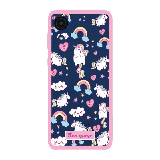 Capinha para Samsung A03 Core Anti Impacto Personalizada - Unicórnio com nome e fundo transparente