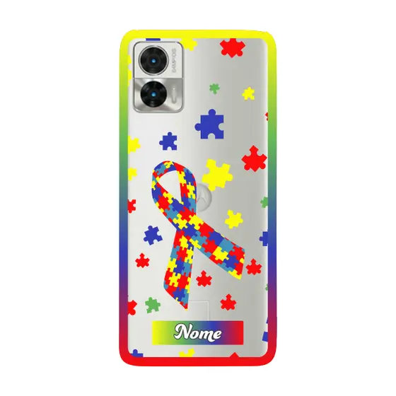 Capinha para Moto Edge 30 Neo Anti Impacto Personalizada - Autismo - Autista - com nome e fundo transparente