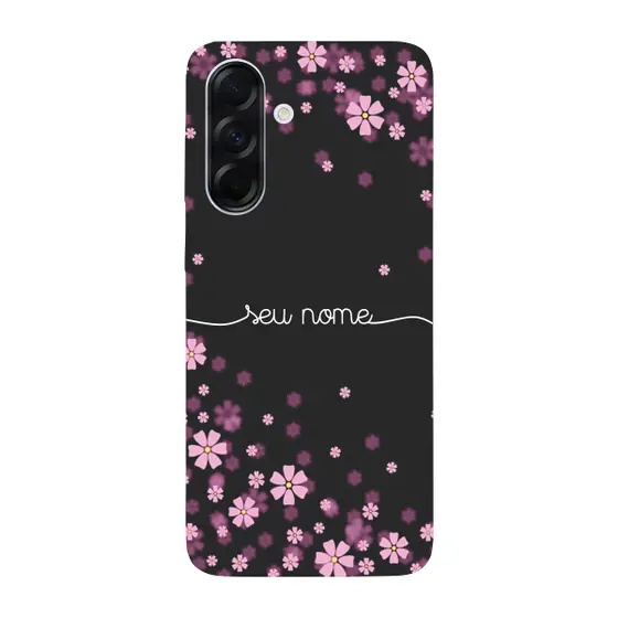 Capinha para Samsung A37 Anti Impacto Personalizada - Flores Lilás com nome
