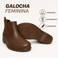 Bota Feminina Galocha Impermeável Antiderrapante para Enfermagem e Trabalho