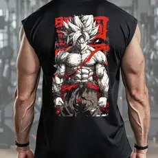 Camiseta regata machao oversized masculino Dbz Goku anime Graphic Tee Longline Off Concept