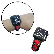 Relógio Digital Infantil Homem-Aranha LED Ajustável Criança Confortável e Leve Presente Ideal