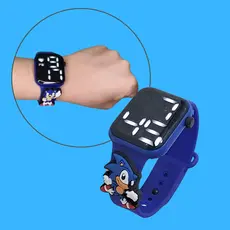 Relógio Infantil Sonic Display LED Ajustável Menino Pulseira Confortável