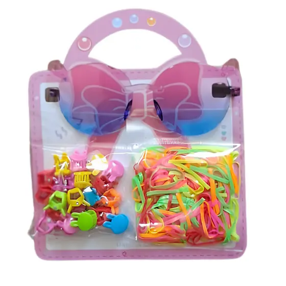 Kit Acessórios de Cabelo Infantil com Óculos Fashion Menina