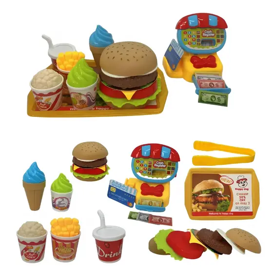 Kit Brinquedos Menino Menina Comidinha Infantil  Lanchonete Comidas Brinquedo Cozinha Infantil
