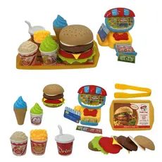 Kit Brinquedos Menino Menina Comidinha Infantil  Lanchonete Comidas Brinquedo Cozinha Infantil