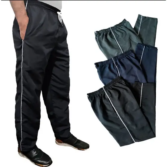 Calça Masculina Tactel, 3 Bolsos, Elástico, Costuras Triplas, com Cordão de Ajuste.