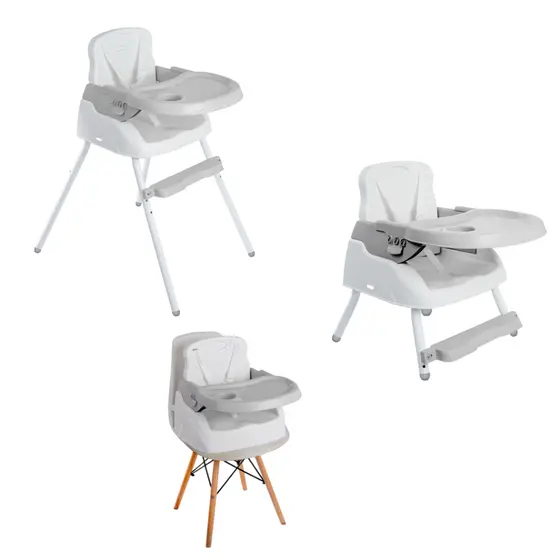 Cadeira Cadeirão de alimentação bebe portatil 3 em 1 Styll Baby - CINZA