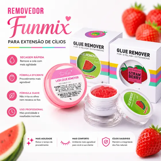 Removedor de Cola para Extensão de Cílios Funmix 5g Creme Suave para Profissionais
