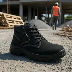 Bota Estilo Segurança Adventure Preta Tenis Masculino Coturno Cano Médio Cadarço