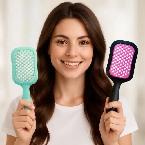 Escova de Cabelo Secagem Rápida Raquete Vazada