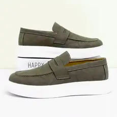 Sapato Oxford Masculino Sola Alta Confortavel Loafer Mocassim Broge Premium Costurado