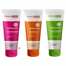 Dermachem - Kit Esfoliante Rosa Mosqueta - Vitamina C - Acido Salicilico - Rosto - Pele - Limpeza