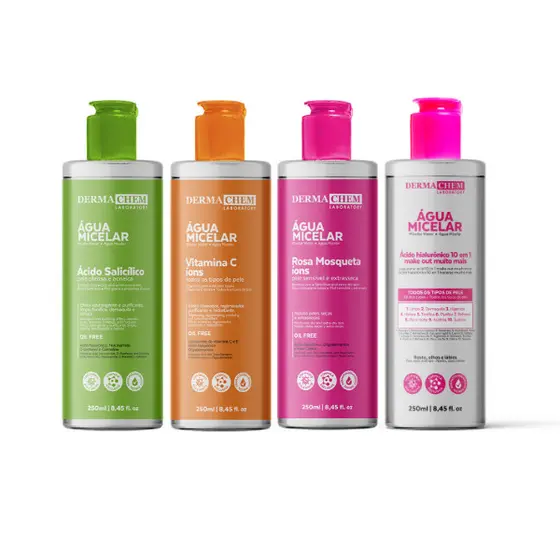 Kit com 4 Água Micelar Dermachem 250ml