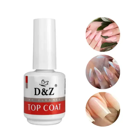 Top Coat Porcelana Acrigel Extra Brilho Unhas Manicure D&Z 15ml