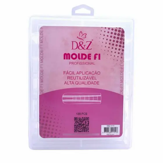 Molde F1 Quadrado D&Z Profissional – 120 peças | Alongamento Unhas Gel Polygel Acrílico
