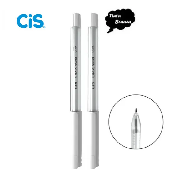 Caneta Gel Cis Gel Branca 0.8mm! Qualidade Cis