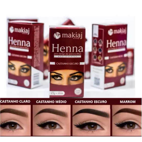 Kit 3 Henna Para Sobrancelhas Makiaj Natural Fixação Profissional Dappen