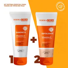 Kit Skincare Vitamina C Sabonete + Esfoliante Clareador Dermachem