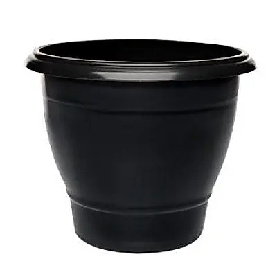 kit 2 Vaso Redondo Preto M de 5L  Horta Planta Casa Jardim Mudas Preto