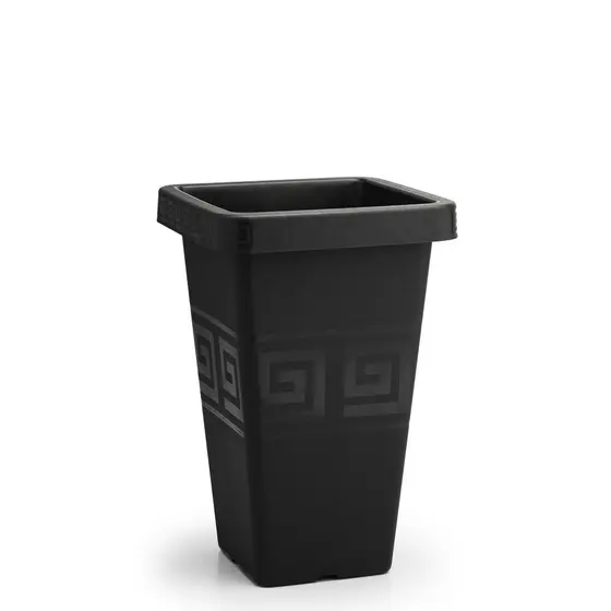Kit 4 Vasos De Coluna Quadrado Preto 19,5 Litros Grego
