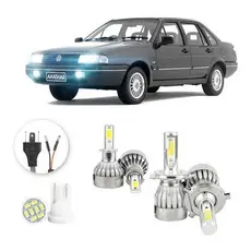 Lâmpadas Ultra Led Volkswagen Santana 20000lm Alto Baixo e Milha + Pingo Led
