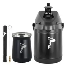 Kit Tereré Garrafa Térmica 2.5l Copo Termico 236ml Agro Vaca