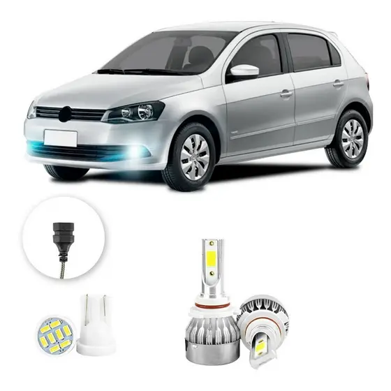 Farol de Neblina Milha Led Volkswagen Gol G6 13 A 2016 20000lm